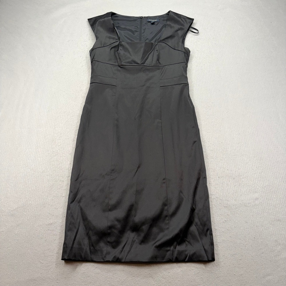 Banana Republic Sheath Dress Womens 6 Black Square Neck Sleeveless